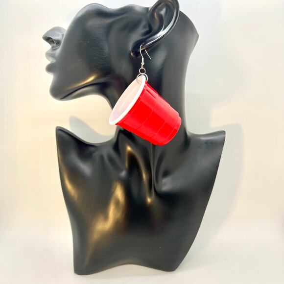 Solo Cup Shot Earrings - Shot Glass Earrings - Party Earrings - Club Accessories - Picture 8 of 11